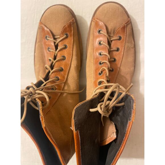 Pawelk's Combat Boots Mens Size 41 Lace Up Beige/Camel Made in Italy Outdoors - Picture 5 of 9